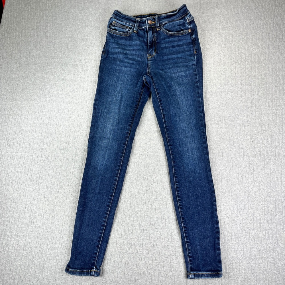 Judy Blue Skinny Fit Jeans Womens‎ 1/25(24x28) Blue Dark Wash Stretch JB82253DK